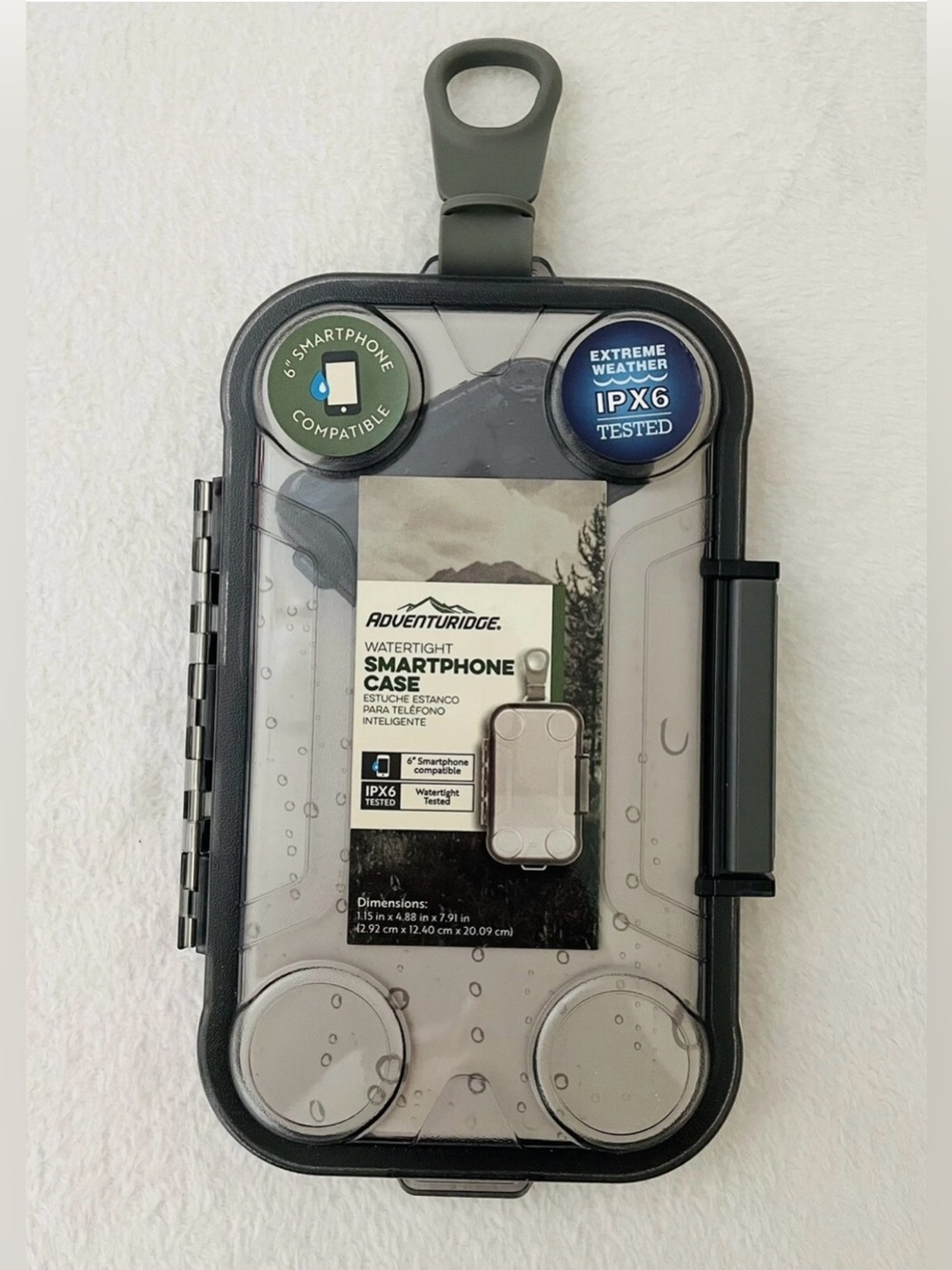 NWT Watertight Smartphone Case 6” Smartphone Compatible Easy Grip Tether Outdoor